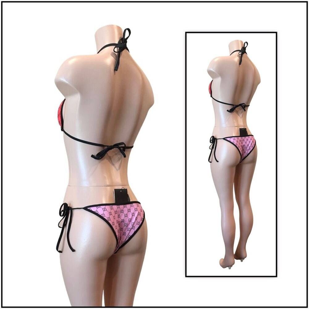 GG Monogram Color-block Vibrant Colored Bikini SZ L - Picture 7 of 15